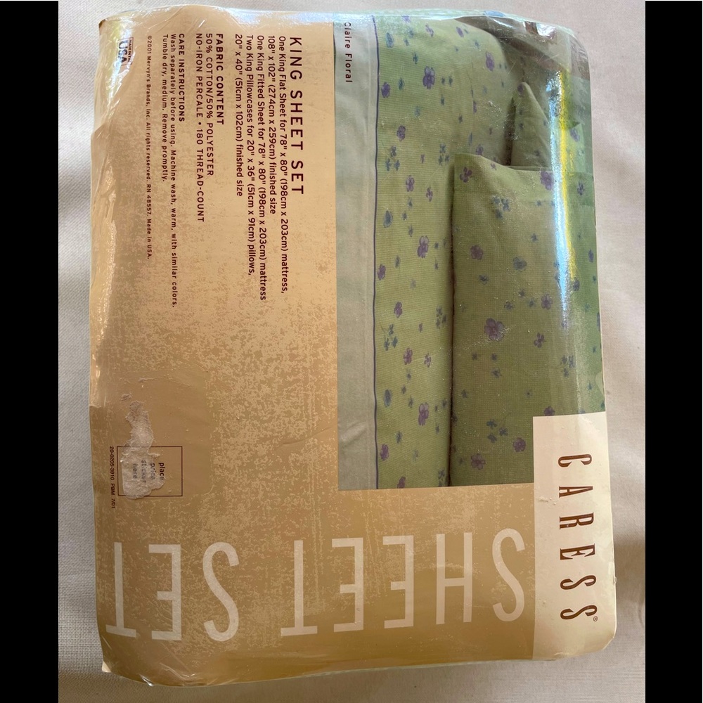 New Vintage Pastel Green & White Checkered King BedSheet Set